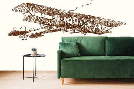 CARTA DA PARATI AUTOADESIVA – BIPLANO RETRÒ - CARTA DA PARATI AUTOADESIVE - CARTA DA PARATI