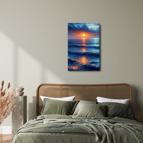 OBRAZ SLUNEČNÍ ODRAZ NA VLNÁCH - OBRAZY VÝCHOD A ZÁPAD SLUNCE - OBRAZY