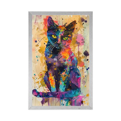 POSTER – GATTO CON IMITAZIONE PITTORICA - GATTI - POSTER