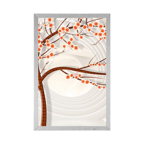 PLAKÁT MODERNÍ STROM NA ABSTRAKTNÍM POZADÍ - ABSTRAKTNÍ A VZOROVANÉ - PLAKÁTY