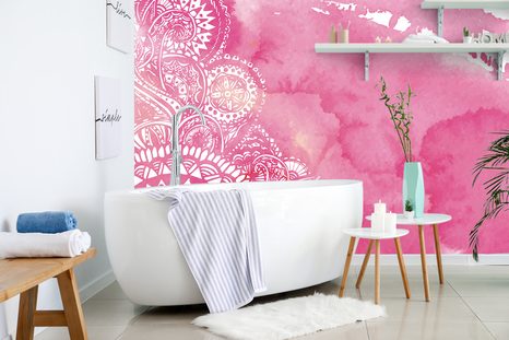 TAPETA MANDALA RŮŽOVÝ AKVAREL - TAPETY FENG SHUI - TAPETY