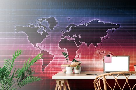 SAMOLEPÍCÍ TAPETA MAPA SVĚTA SE ZAJÍMAVÝM POZADÍM - SAMOLEPÍCÍ TAPETY - TAPETY
