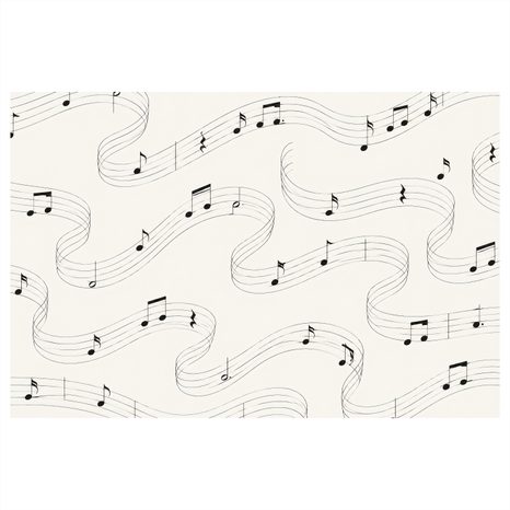 WANDBILD MUSIKALISCHE NOTEN AUF WELLEN - MUSIKBILDER - BILDER