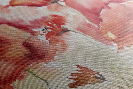 STAMPA SU TELA – PAPAVERI ROSSI SUL CAMPO - QUADRI DI FIORI - STAMPE E QUADRI