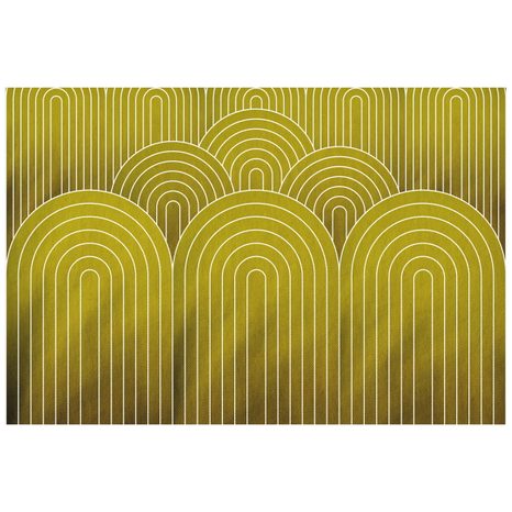 TAPETA HORČICOVÝ VZOR DÚHY MID-CENTURY - VZOROVANÉ TAPETY - TAPETY