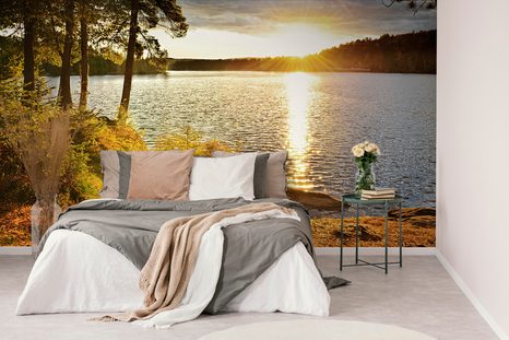 ÖNTAPADÓ FOTÓTAPÉTA NAPLEMENTE A TÓNÁL - ÖNTAPADÓ TAPÉTÁK - TAPÉTÁK