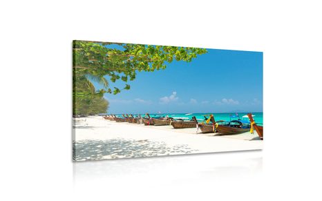 WANDBILD WEISSER SANDSTRAND AUF DER INSEL BAMBOO - BILDER VON NATUR UND LANDSCHAFT - BILDER