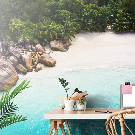 WALL MURAL COAST OF SEYCHELLES - WALLPAPERS NATURE - WALLPAPERS