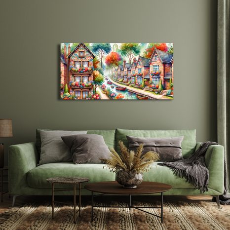 OBRAZ ULICE S KVĚTINAMI - OBRAZY MĚSTA - OBRAZY