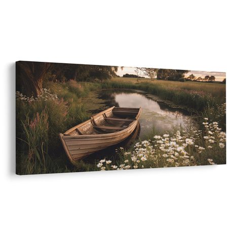 WANDBILD BOOT IN BLUMIGER BUCHT - BILDER SEEN - BILDER