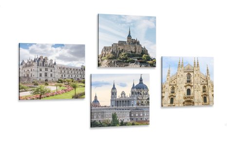 CANVAS PRINT SET HISTORICAL MONUMENTS - SET OF PICTURES - PICTURES