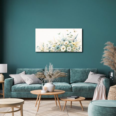 WANDBILD PASTELLFARBENE WILDBLUMEN - BILDER BLUMEN - BILDER