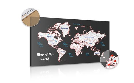 QUADRO IN SUGHERO – MAPPA DEL MONDO UNICA - QUADRI SU SUGHERO - STAMPE E QUADRI