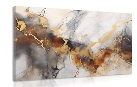 CANVAS PRINT BROWN-GRAY MARBLE - MARBLE PICTURES - PICTURES