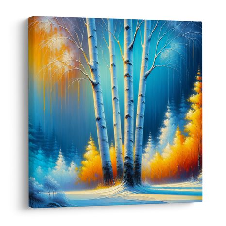 WANDBILD WALDRUHE UNTER SCHNEE - BILDER WALD - BILDER