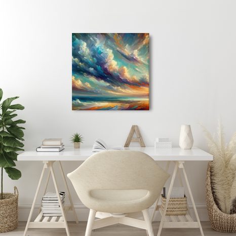OBRAZ SOUZNĚNÍ NEBE A VODY - OBRAZY VÝCHOD A ZÁPAD SLUNCE - OBRAZY