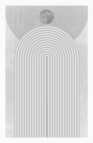 PLAGÁT MODERNÁ ŠEDÁ DÚHA MID-CENTURY - MOTÍVY Z NAŠEJ DIELNE - PLAGÁTY