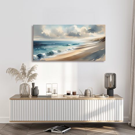 WANDBILD BERÜHRUNG DES MEERES AUF LEINWAND - BILDER MEER UND STRAND - BILDER