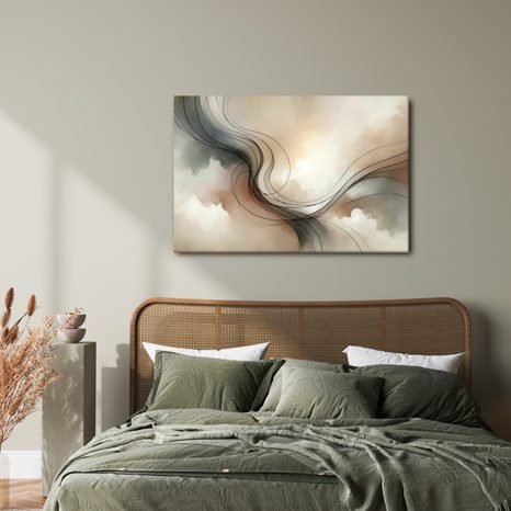 WANDBILD ZARTE LINIEN IM RAUM - WANDBILDER ABSTRAKTE FORMEN - BILDER