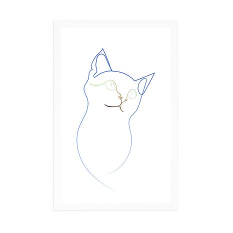 PLAKÁT S PASPARTOU BAREVNÉ LINIE KOČKY - MOTIVY Z NAŠÍ DÍLNY - PLAKÁTY