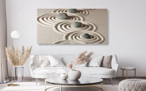 KÉP ZEN KÖVEK HOMOKBAN - FENG SHUI KÉPEK - KÉPEK