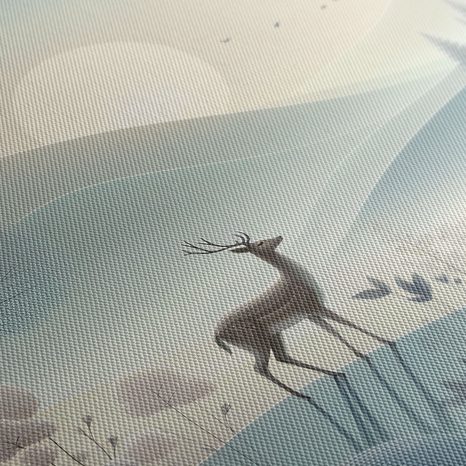 WANDBILD MORGENDLICHER NEBEL UND RUHE IM WALDTAL - BILDER TIERE - BILDER