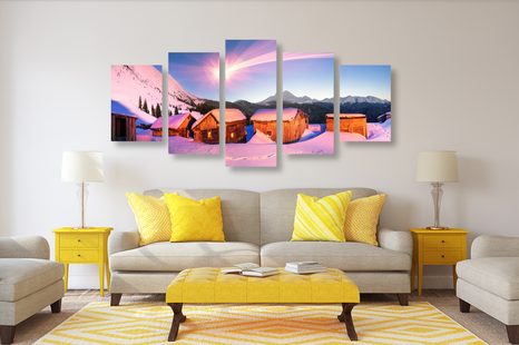 5-DELNA SLIKA ZASNEŽENA GORSKA VAS - SLIKE NARAVE IN POKRAJINE - SLIKE