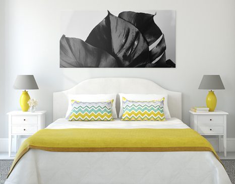 OBRAZ ČIERNOBIELY LIST MONSTERY - ČIERNOBIELE OBRAZY - OBRAZY