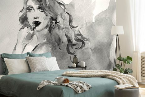 TAPETA ČERNOBÍLÝ ŽENSKÝ PORTRÉT - ČERNOBÍLÉ TAPETY - TAPETY