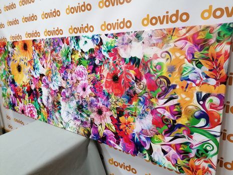 КАРТИНА НА ПЛАТНО – ЦВЕТЯ В ПЪСТРОЦВЕТЕН ВАРИАНТ - АБСТРАКТНИ КАРТИНИ - КАРТИНИ