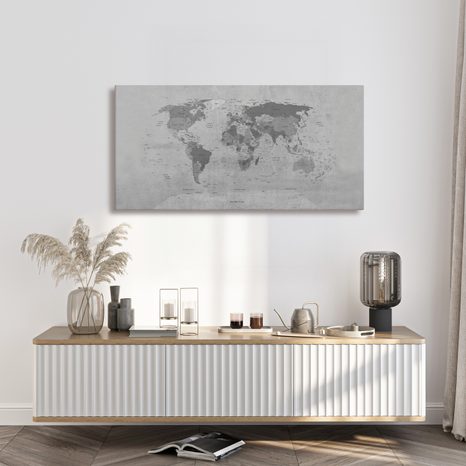 OBRAZ NA KORKU MAPA SVĚTA VE VINTAGE PROVEDENÍ - PICTURES ON CORK - PICTURES