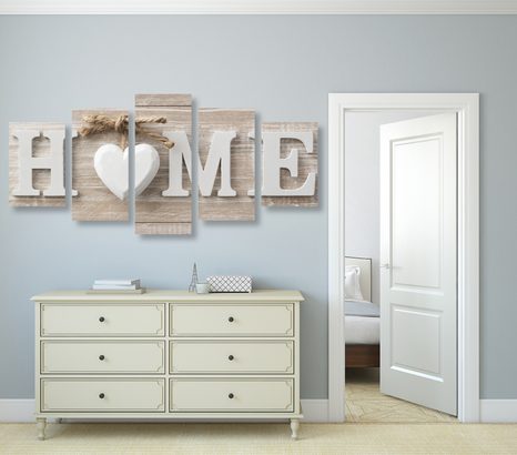 5 RÉSZES KÉP HOME VINTAGE KIVITELBEN - KÉPEK SZÖVEGEKKEL, IDÉZETEKKEL - KÉPEK