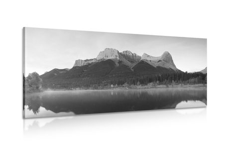 CANVAS PRINT SUNSET OVER THE DOLOMITES IN BLACK AND WHITE