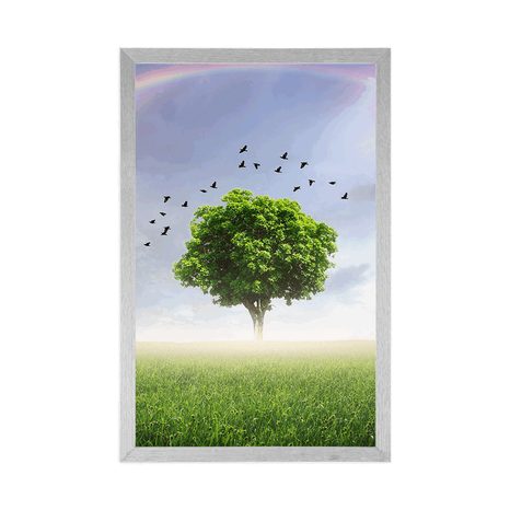 AFFICHE – ARBRE SOLITAIRE DANS LA PRAIRIE - NATURE - AFFICHES