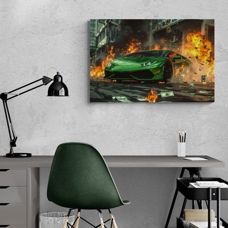 WANDBILD GRÜNES LAMBORGHINI HURACÁN - BILDER - 🔥 TOTALAUSVERKAUF