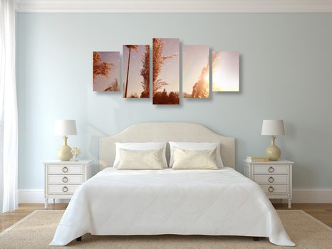 5-DÍLNÝ OBRAZ ATMOSFÉRA PODZIMU - OBRAZY POLE A LOUKY - OBRAZY