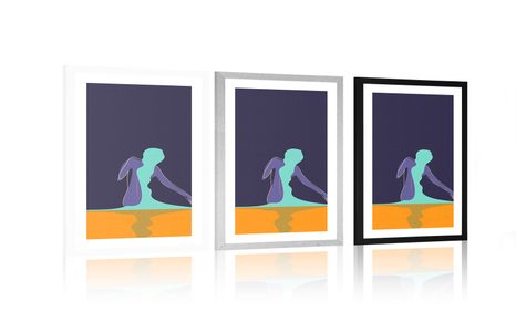 POSTER MIT PASSEPARTOUT GEHEIMNISVOLLE FRAU - MOTIVE AUS UNSERER WERKSTATT - POSTER