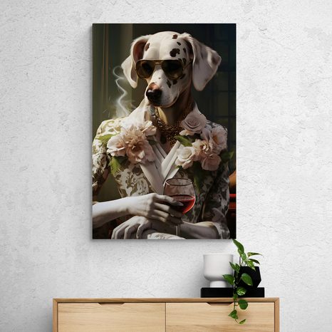 STAMPA SU TELA – GANGSTER ANIMALE FEMMINA DALMATA - QUADRI DI GANGSTER ANIMALI - STAMPE E QUADRI