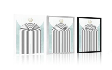 POSZTER MODERN KÉK SZIVÁRVÁNY MID-CENTURY. - MOTÍVUMOK A MŰHELYÜNKBŐL - POSZTEREK