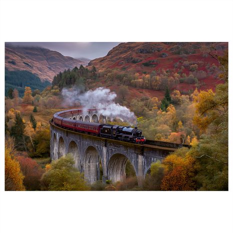 QUADRO SU TELA – TRENO A VAPORE - QUADRI DI NATURA E PAESAGGIO - STAMPE E QUADRI