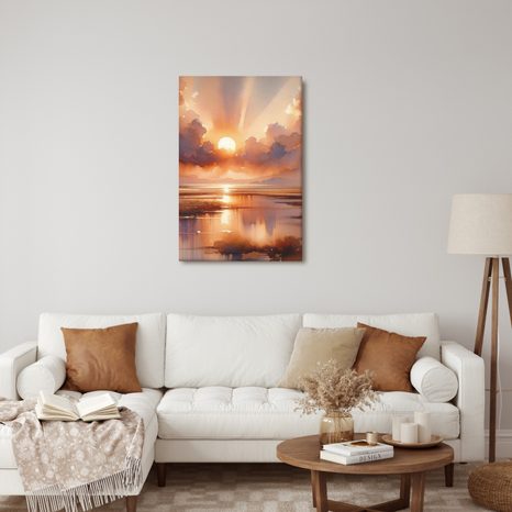 OBRAZ SLUNEČNÍ PAPRSKY V OBLACÍCH - OBRAZY VÝCHOD A ZÁPAD SLUNCE - OBRAZY