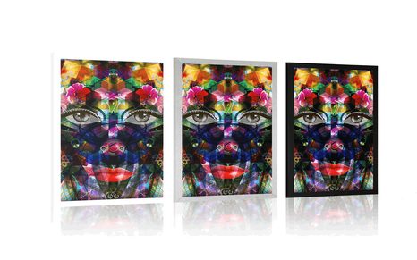 PLAGÁT ABSTRAKTNÁ ŽENSKÁ TVÁR - POP ART - PLAGÁTY