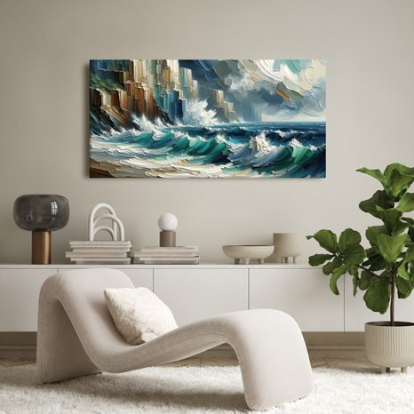 WANDBILD WILDE WELLEN - BILDER MEER UND STRAND - BILDER