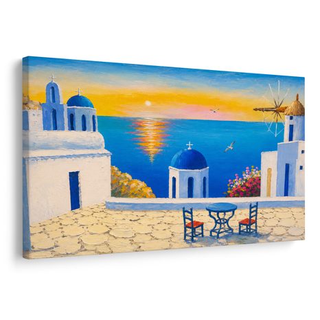 WANDBILD GRIECHISCHE INSEL BEI SONNENUNTERGANG - BILDER MEER UND STRAND - BILDER