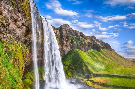 WALL MURAL WATERFALL SELJALANDSFOSS - WALLPAPERS NATURE - WALLPAPERS