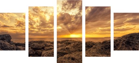 5-DÍLNÝ OBRAZ SKÁLY MOŘE - OBRAZY PŘÍRODY A KRAJINY - OBRAZY