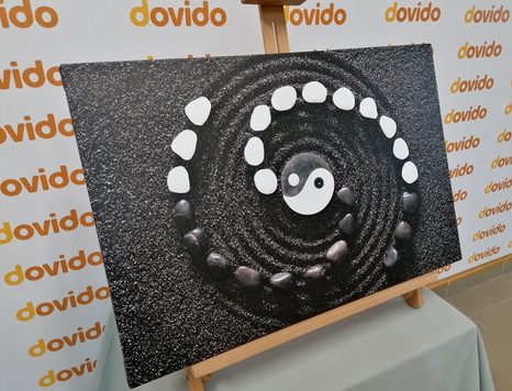 WANDBILD HARMONISCHES YIN UND YANG - SCHWARZ-WEISSE BILDER - BILDER