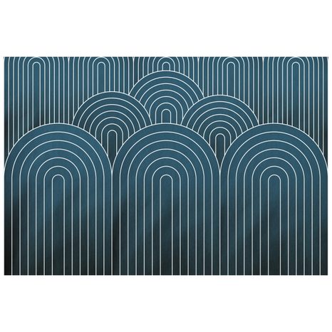 SAMOLEPIACA TAPETA MODRÝ VZOR DÚHY MID-CENTURY - SAMOLEPIACE TAPETY - TAPETY