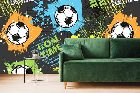 WALLPAPER SOCCER BALL ON AN ABSTRACT BACKGROUND - WALLPAPERS - 🔥 TOTAL SALE 🔥