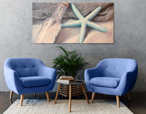 КАРТИНА НА ПЛАТНО – МОРСКА ЗВЕЗДА НА ПЛАЖА - НАТЮРМОРТИ - КАРТИНИ